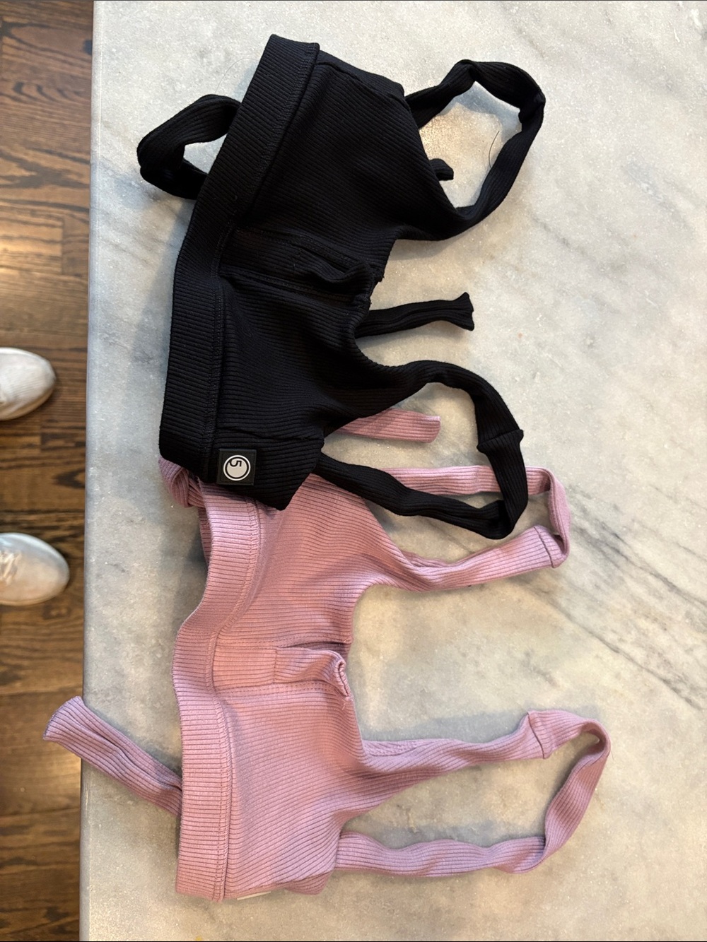 FIVE brand 2 Girls Ribbed Sports Bralette Pack - Black & Pink